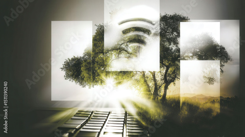 Double exposure background:...