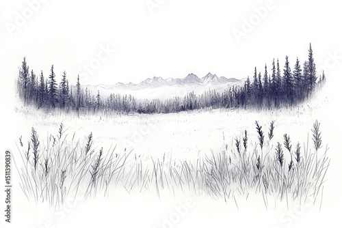 Mountain sketch: A serene l...