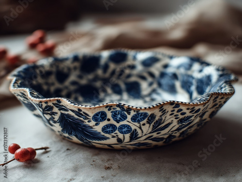 An empty pie plate, showcas...