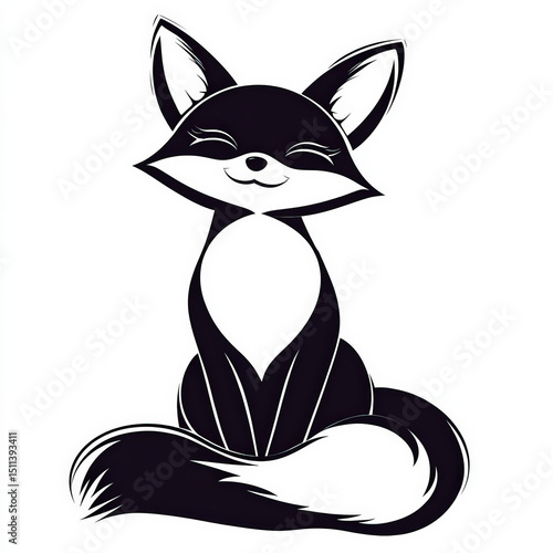 fox silhouette , black and ...