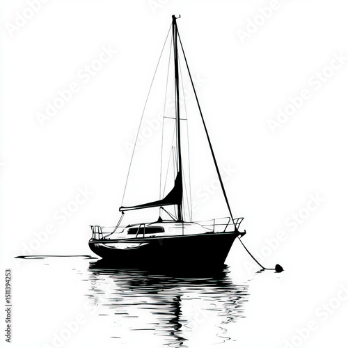 silhouette of a sailboat , ...