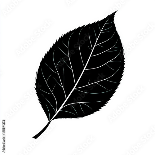 single leaf silhouette , bl...