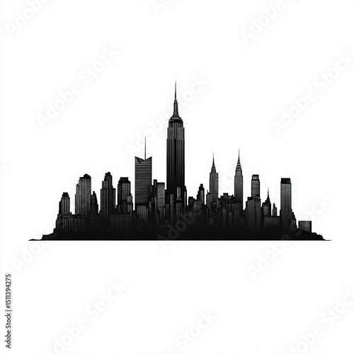 silhouette skyline , black ...