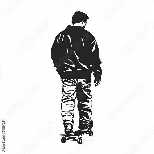 skater silhouette , black a...