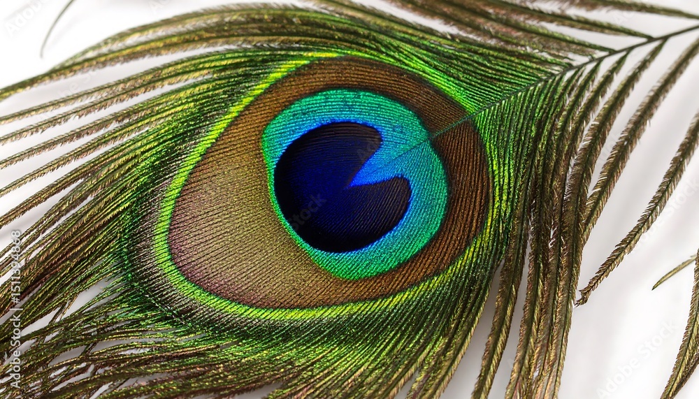 Fototapeta premium Closeup of peacock feather.