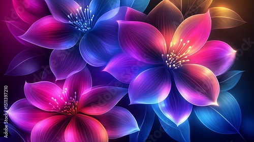 Vibrant glowing flowers (1)