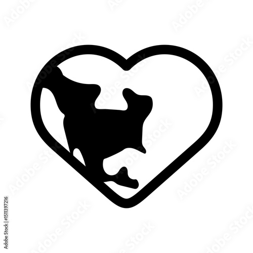 earth heart icon global love symbol
