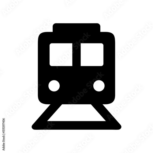 electric train silhouette vector transit icon design
