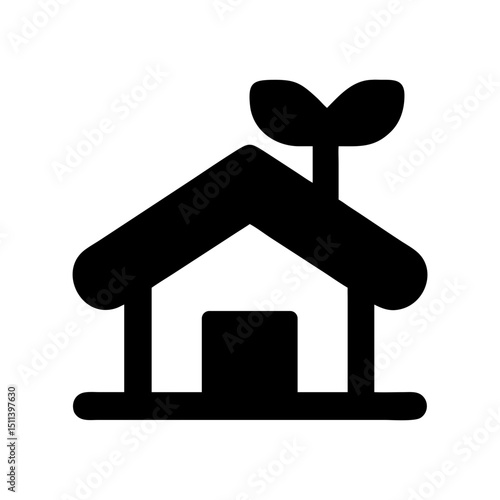 sustainable living future eco home concept icon
