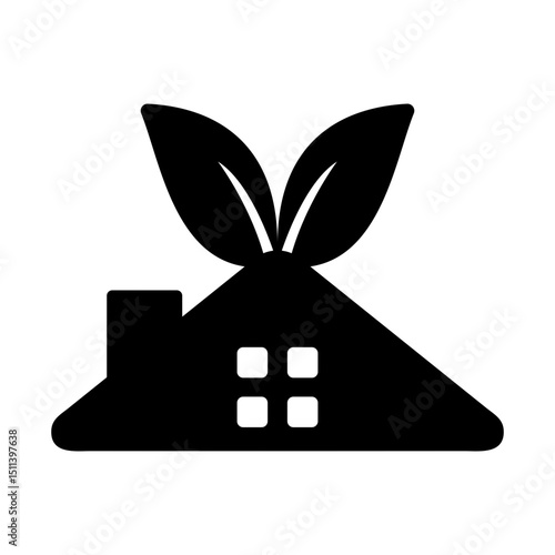 home eco-friendly living house roof leaves
