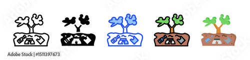 Soil Pollution Icon Collection With Multiple Styles
