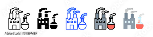 Chemical Pollution Icon Collection With Multiple Styles