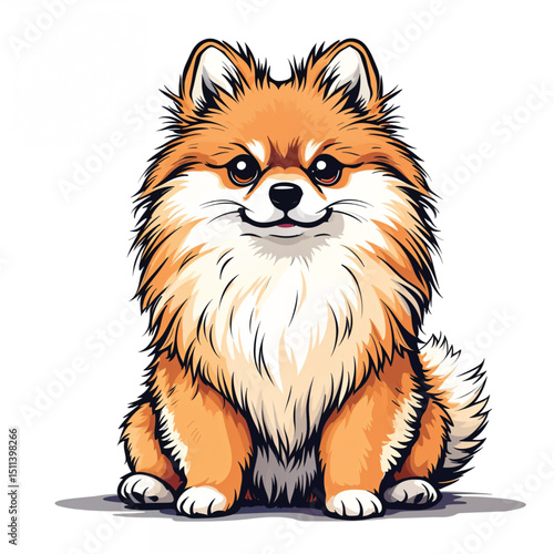 Pomeranian Puppy Vector Illustration isolated