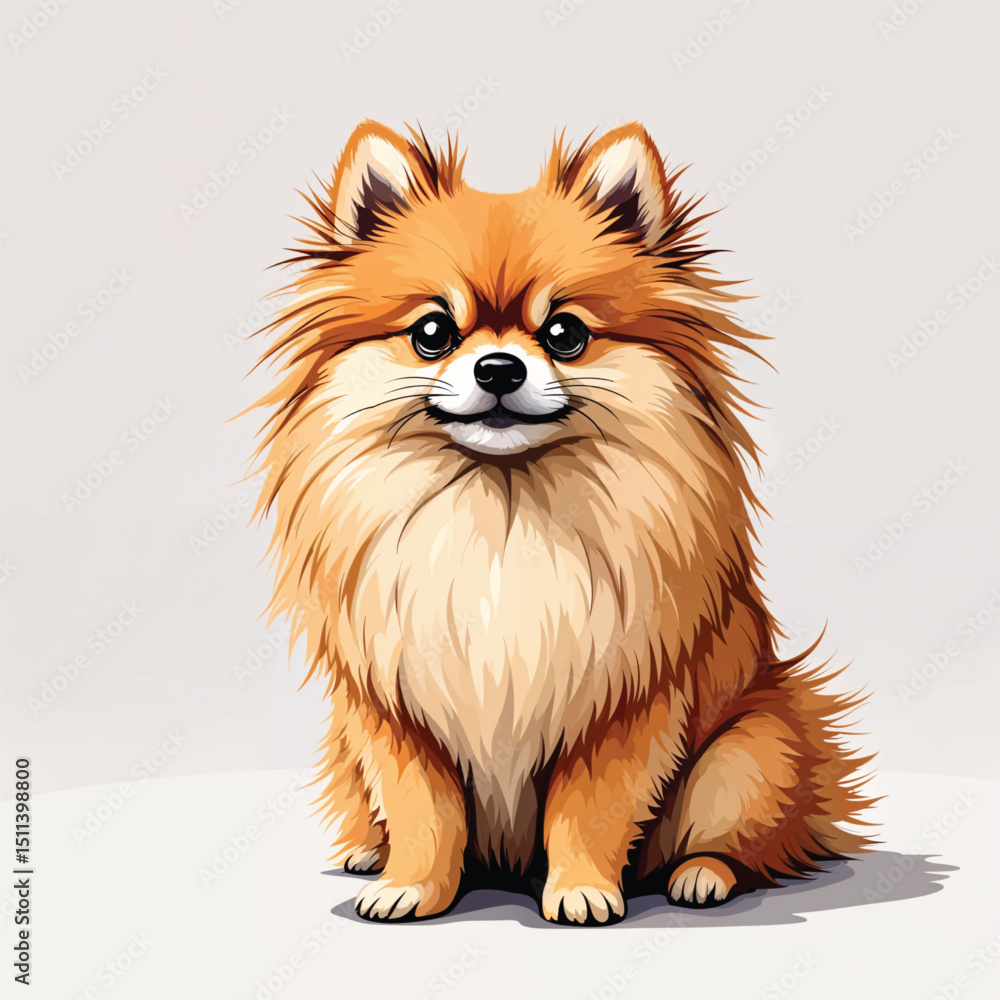 Obraz premium Pomeranian Puppy Vector Illustration isolated