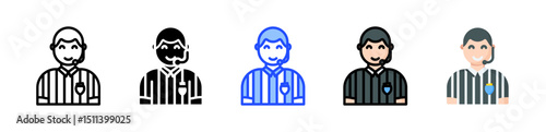 Referee Icon Collection With Multiple Styles