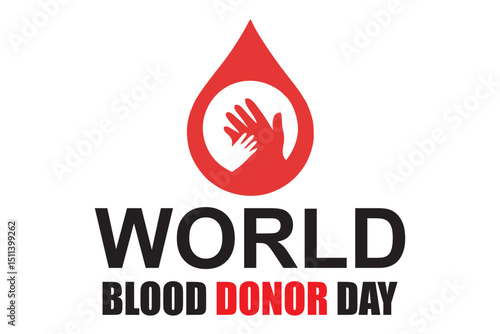 blood symbol with two hands  ,world blood donor day concept