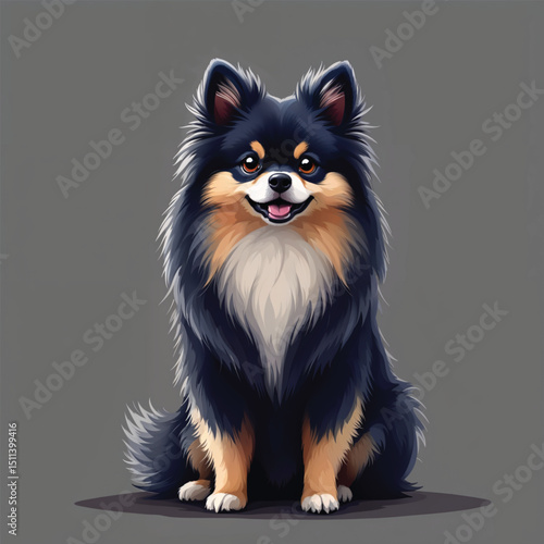 Pomeranian Puppy Vector Illustration isolated