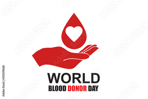 blood symbol with love and hand ,world blood donor day concept