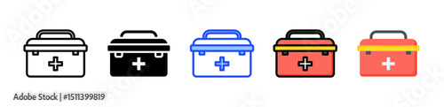 Medical Bag Icon Collection With Multiple Styles
