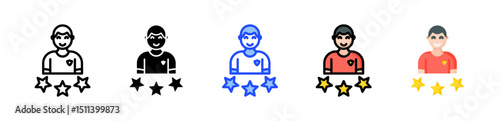 Star Player Icon Collection With Multiple Styles