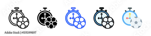 Half Time Icon Collection With Multiple Styles