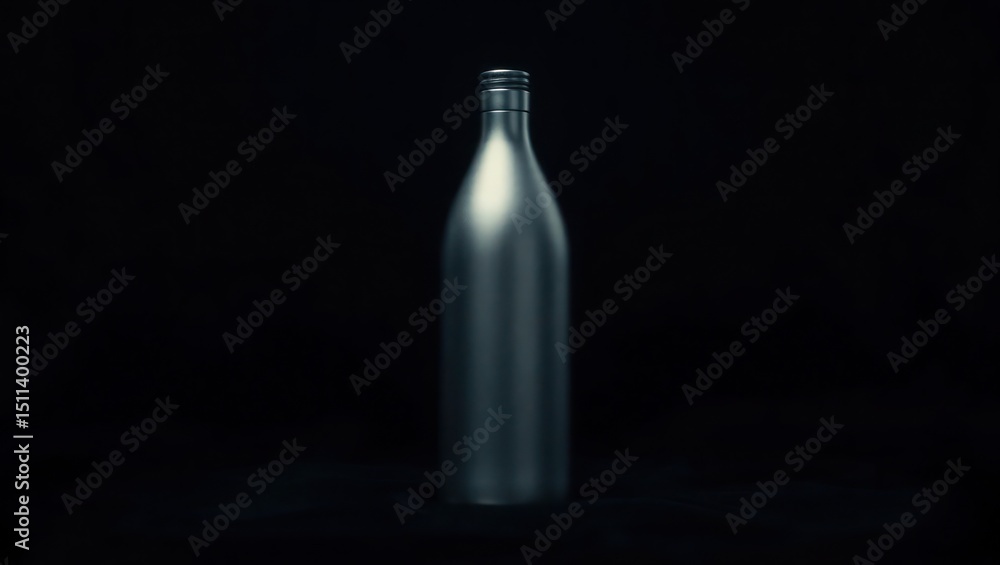 stainless bottle in a black background stainless bottle in a black background
