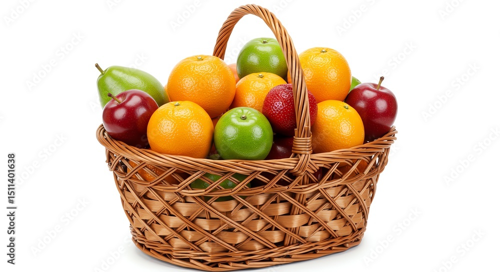 Vibrant Fruit Basket: A Rustic Still Life of Oranges, Apples, and Pears Vibrant Fruit Basket: A Rustic Still Life of Oranges, Apples, and Pears
