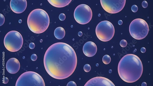 Wallpaper Mural Colorful bubbles floating on a dark background in a seamless pattern   Torontodigital.ca