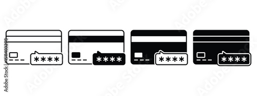 Credit card atm with pin code password icon. Illustration vector