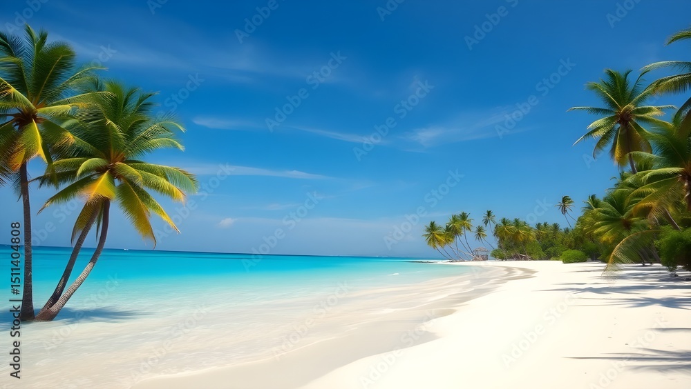 Obraz premium Tropical Beach with Crystal Blue Water