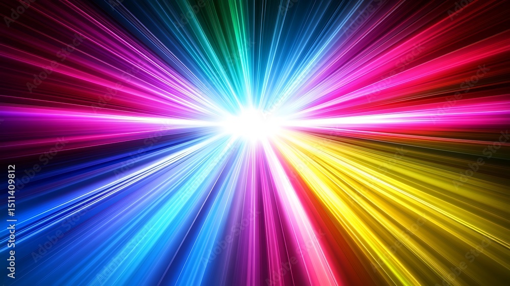 Colorful radial burst of light Colorful radial burst of light