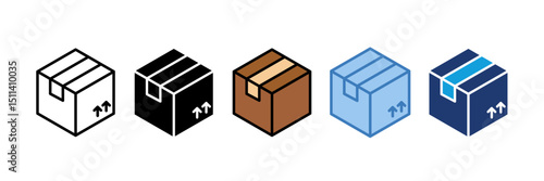 Cardboard Box Icon Element For Design
