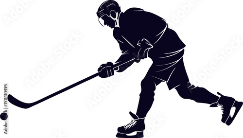 Photography Ice Hockey Player Silhouette Action Shot Graphic