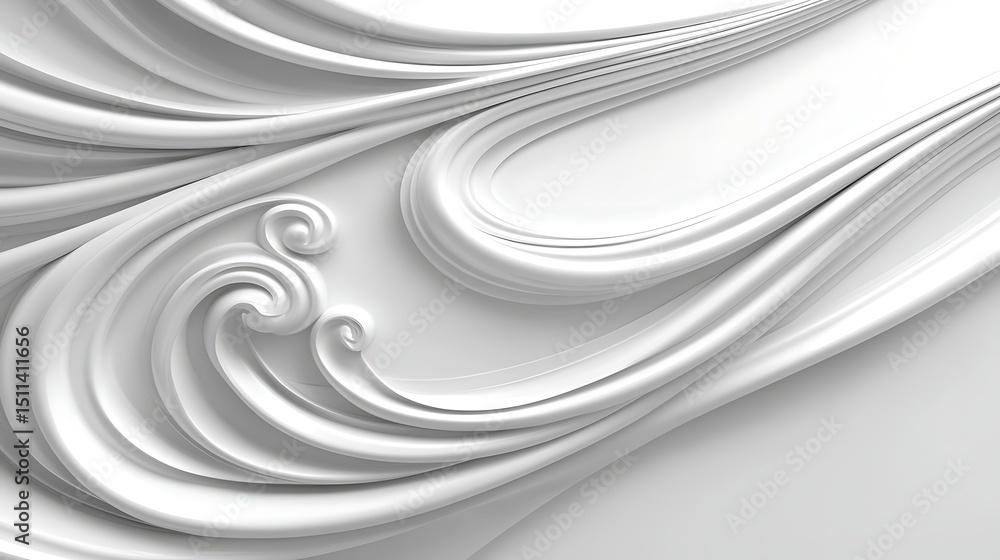 Obraz premium Abstract white wavy design (6)