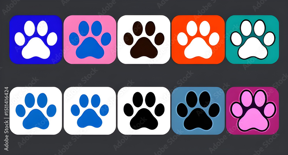Fototapeta premium paw logo design, paw graphic icon, animal footprint, wildlife paw icon, paw badge, paw icon set, simple paw print, minimal paw icon, paw sticker icon, paw glyph, paw shape icon, paw track icon, paw pa