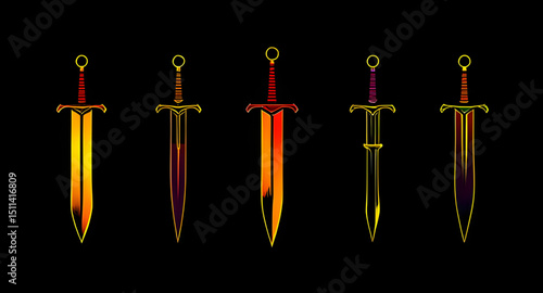 sword art, classic swords, combat swords, sword bundle, blade collection, warrior weapon set