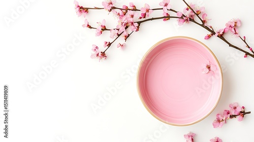 Pink bowl with cherry blossoms