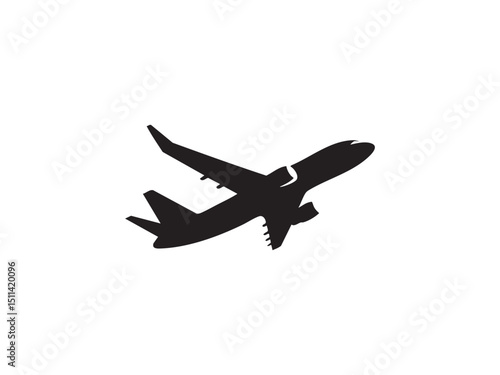 Silhouette of Aircraft in Flight – Minimalist Travel and Transport Illustration