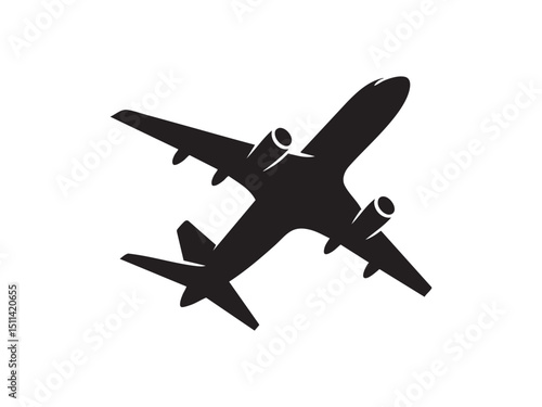Airplane Silhouette Flying at Sunset – Air Travel and Transportation Theme.