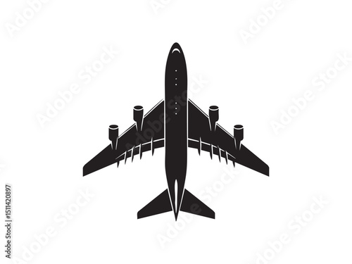 Airplane Silhouette Flying at Sunset – Air Travel and Transportation Theme.