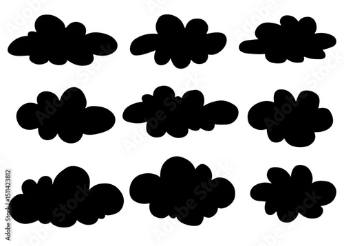 set of six clouds