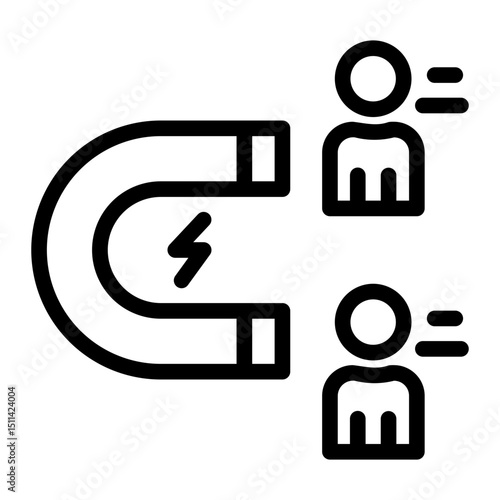 Lead Generation — a magnet attracting user icons icon	