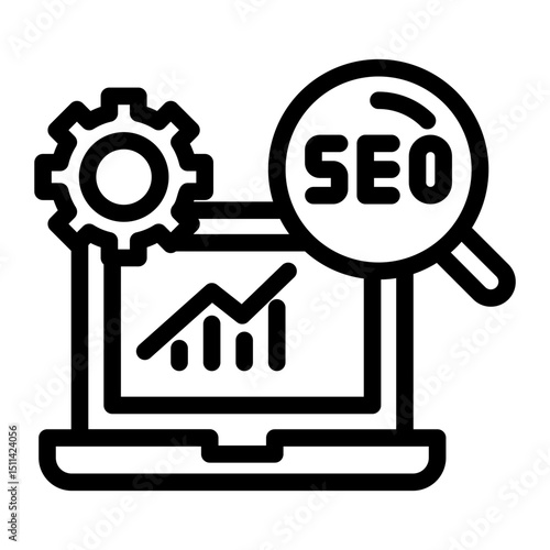 seo optimization - icon of a magnifying glass on a webpage	
