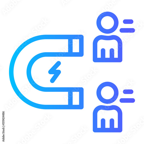 Lead Generation — a magnet attracting user icons icon