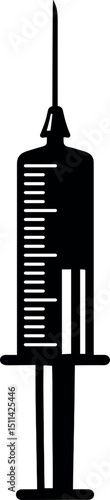 Syringe vector black silhouette print design