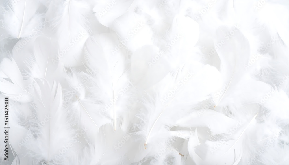 Obraz premium White feathers background with soft and fluffy.