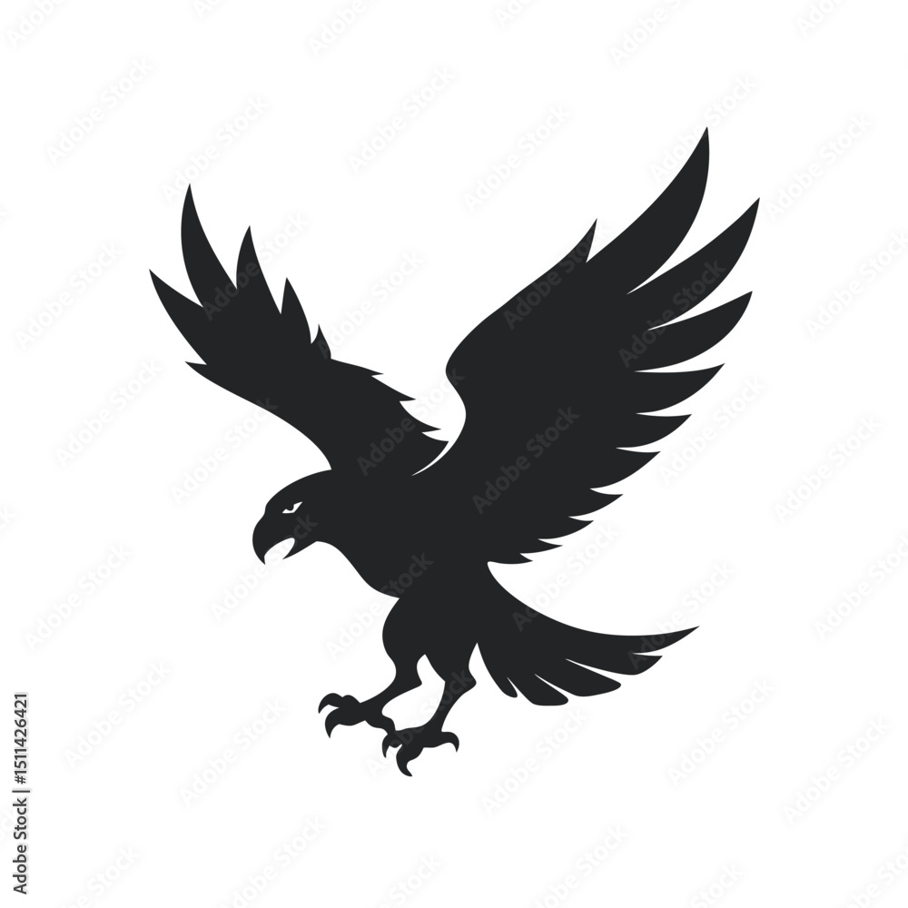 Obraz premium Eagle Diving In Hunting Motion