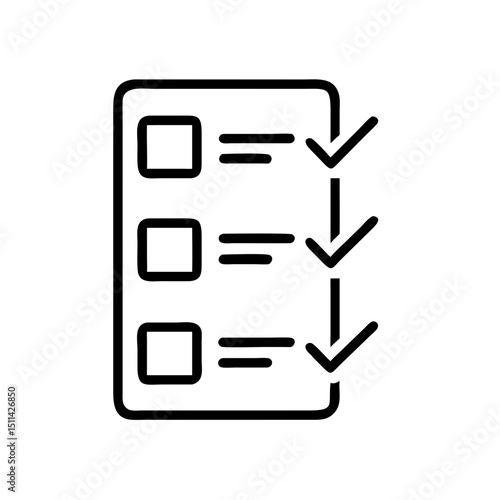 Simple checklist icon with three items and checkmarks, representing organization and task completion