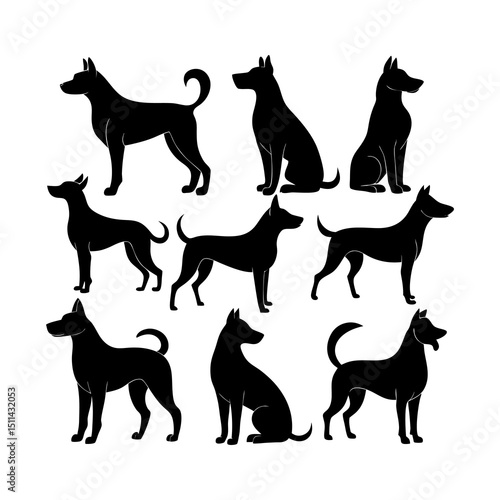 Dog Silhouettes Set