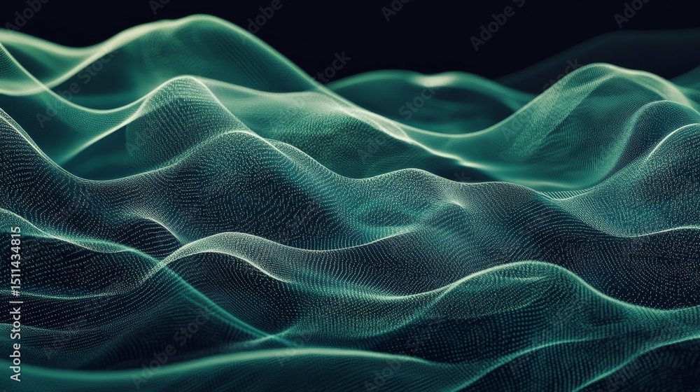 Obraz premium Streaming digital waves of code across a computer interface in a virtual environment an abstract visual concept